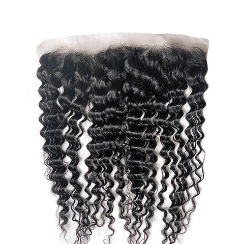 13x4 HD Lace Frontal Deep Wave Virgin Hair
