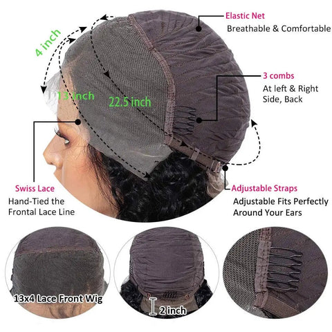 180% Density 13x4 Lace Transparent Frontal Wig Loose Wave