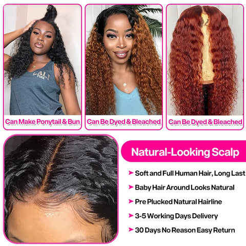 250% Density 13x4 Lace Frontal Wig Curly Hair
